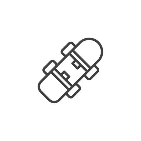 Skate board line icon. Skateboard linear style sign for mobile concept and web design. Skate boarding sport outline vector icon. Symbol illustration. Vector graphicsのイラスト素材