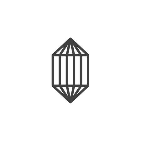 Diamond, brilliant line icon. Precious stone, gem linear style sign for mobile concept and web design. Gemstone outline vector icon. Symbol illustration. Vector graphicsのイラスト素材