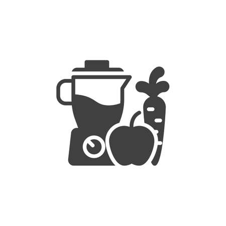 Blender and fruit juice vector icon. Fresh cocktail filled flat sign for mobile concept and web design. Fruit Juice Mixer glyph icon. Diet food symbol illustration. Vector graphicsのイラスト素材