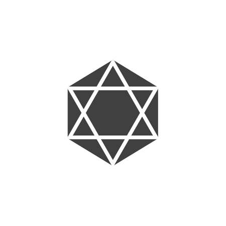 Hexagonal diamond vector icon. Gemstone, brilliant filled flat sign for mobile concept and web design. Precious stone, gem glyph icon. Symbol illustration. Vector graphicsのイラスト素材