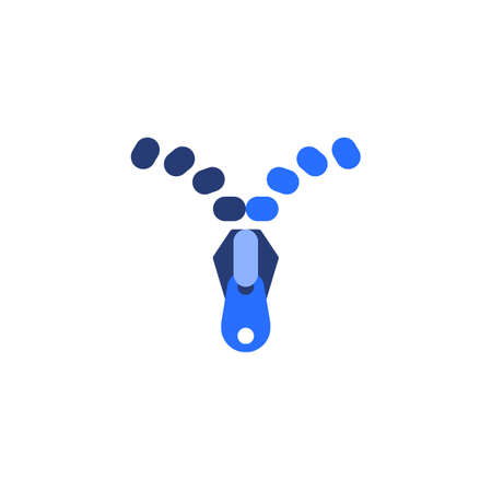 Sewing accessory zipper flat icon, vector sign, Clothing zipper colorful pictogram isolated on white. Symbol illustration. Flat style designのイラスト素材