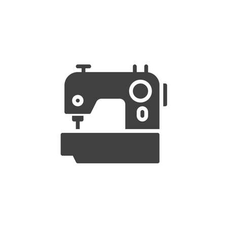 Sewing machine vector icon. filled flat sign for mobile concept and web design. Electric sewing machine glyph icon. Tailoring symbol illustration. Vector graphicsのイラスト素材
