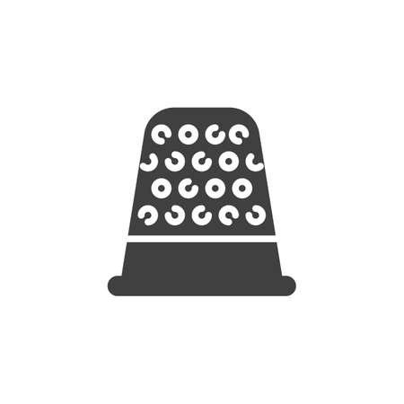 Sewing thimble vector icon. thimble filled flat sign for mobile concept and web design. Tailor Thimble glyph icon. Symbol illustration. Vector graphicsのイラスト素材
