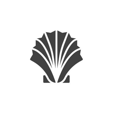 Seashell vector icon. Sea shell filled flat sign for mobile concept and web design. Conch shell glyph icon. Travel symbol illustration. Vector graphicsのイラスト素材