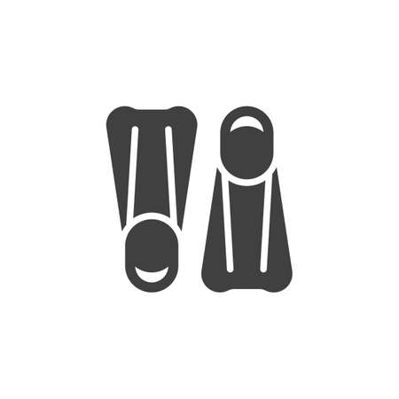 Swim flippers vector icon. filled flat sign for mobile concept and web design. Pair of flippers glyph icon. Symbol illustration. Vector graphicsのイラスト素材