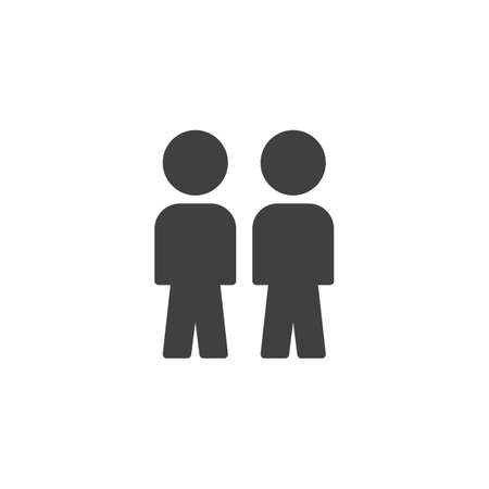 People crowd vector icon. Two person, friends filled flat sign for mobile concept and web design. Work Group Team glyph icon. Symbol illustration. Vector graphicsのイラスト素材