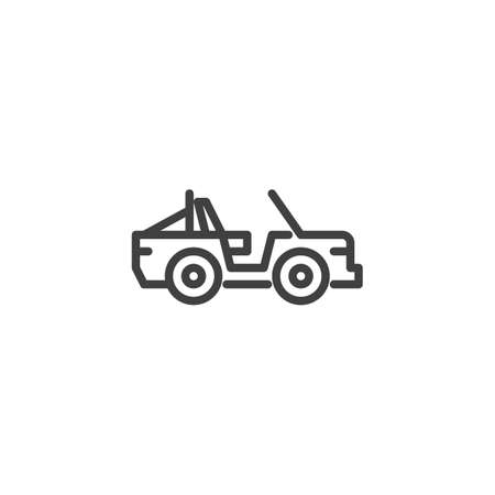 Suv car line icon. linear style sign for mobile concept and web design. Military vehicle outline vector icon. Transportation symbol illustration. Vector graphicsのイラスト素材