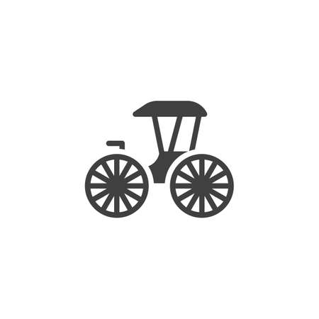 Wedding Coach vector icon. Vintage transport, wagon filled flat sign for mobile concept and web design. Horse Coach, retro carriage glyph icon. Symbol illustration. Vector graphicsのイラスト素材