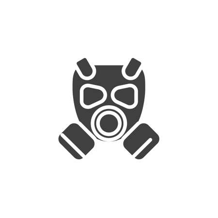 Gas mask vector icon. filled flat sign for mobile concept and web design. Respirator glyph icon. Symbol illustration. Vector graphicsのイラスト素材