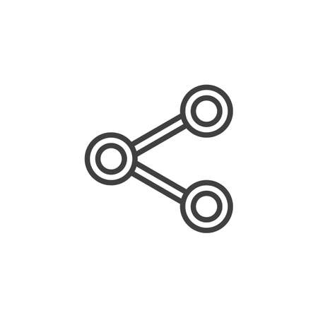 Network share line icon. linear style sign for mobile concept and web design. Social media - link outline vector icon. Symbol illustration. Vector graphicsのイラスト素材