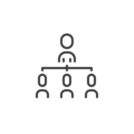 Business team line icon. Management linear style sign for mobile concept and web design. Hierarchy structure outline vector icon. Symbol illustration. Vector graphicsのイラスト素材