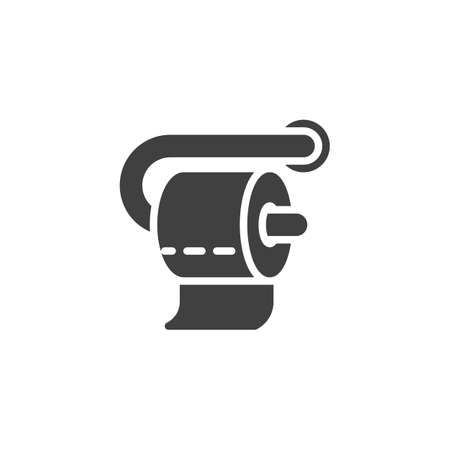 Toilet paper roll vector icon. filled flat sign for mobile concept and web design. Toilet hygiene glyph iconのイラスト素材