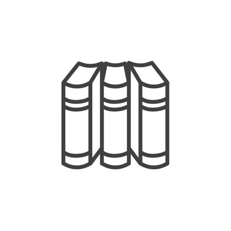 Three books line icon. linear style sign for mobile concept and web design. Three volumes books outline vector icon. Symbol, illustration. Vector graphicsのイラスト素材