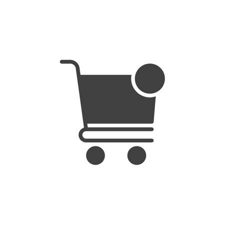 Shopping cart notification vector icon. filled flat sign for mobile concept and web design. Purchase notice glyph iconのイラスト素材