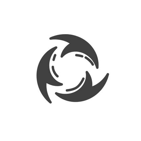 Reload arrows vector icon. filled flat sign for mobile concept and web design. Three circular arrows glyph icon. Symbol, logo illustration. Vector graphicsのイラスト素材