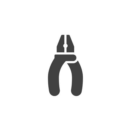 Pliers Tool vector icon. filled flat sign for mobile concept and web design. Wire cutter plier glyph icon. Symbol, logo illustration. Vector graphicsのイラスト素材