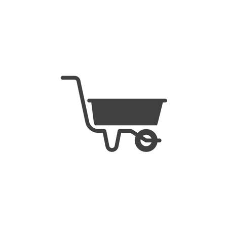 Wheelbarrow cart vector icon. filled flat sign for mobile concept and web design. wheelbarrow glyph icon. Symbol, logo illustration. Vector graphicsのイラスト素材