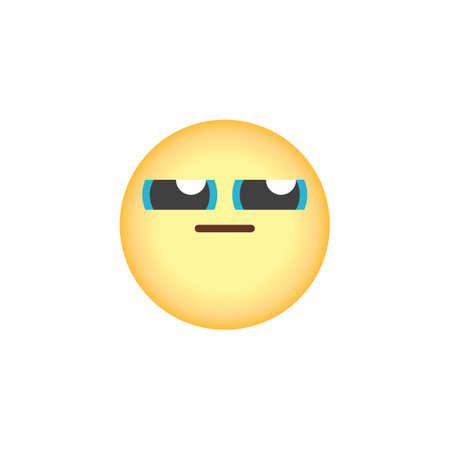 Sly face emoticon flat icon, vector sign, expressionless face emoji colorful pictogram isolated on white. Symbol, logo illustration. Flat style designのイラスト素材