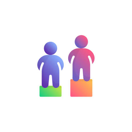 Winners podium flat icon, vector sign, People stand on the podium colorful pictogram isolated on white. Symbol, logo illustration. Flat style designのイラスト素材
