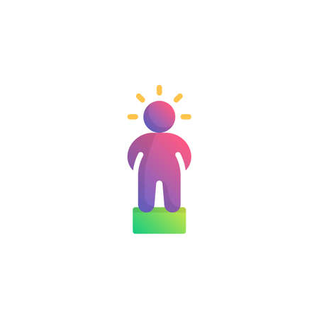 Idea man flat icon, vector sign, Man with idea think colorful pictogram isolated on white. Symbol, logo illustration. Flat style designのイラスト素材