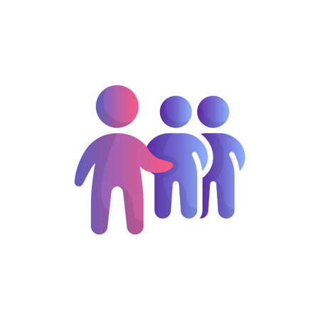 Teamwork leadership flat icon, vector sign, People group Leader colorful pictogram isolated on white. Symbol, logo illustration. Flat style designのイラスト素材