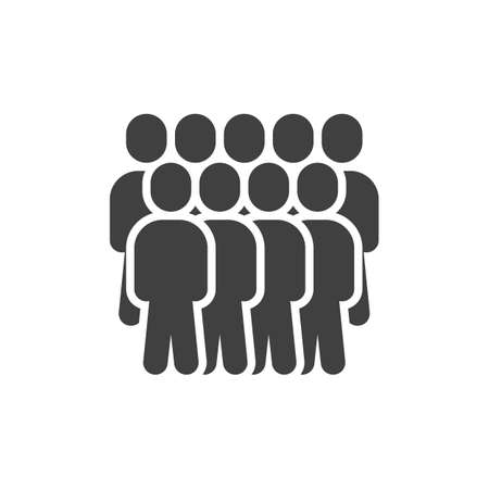 People, team group vector icon. Crowd of people filled flat sign for mobile concept and web design. Work group glyph icon. Symbol, illustration. Vector graphicsのイラスト素材