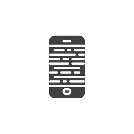 Broken smartphone screen vector icon. filled flat sign for mobile concept and web design. Mobile phone display repair glyph icon. Symbol,  illustration. Vector graphicsのイラスト素材