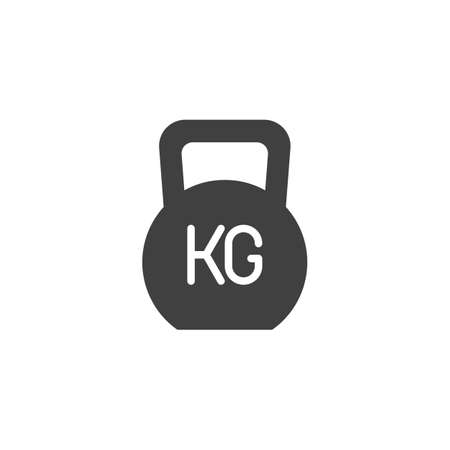 Weight kg vector icon. filled flat sign for mobile concept and web design. Gym Weight glyph icon. Symbol, illustration. Vector graphicsのイラスト素材