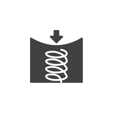 Mattress spring vector icon. filled flat sign for mobile concept and web design. Orthopedic spring glyph icon. Symbol, illustration. Vector graphicsのイラスト素材