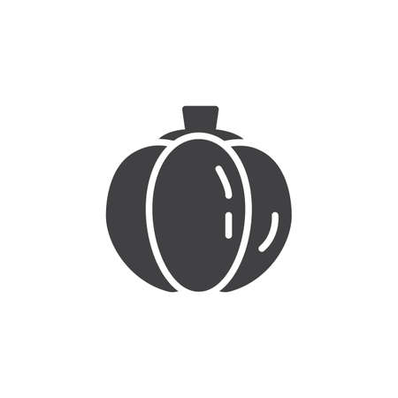Pumpkin vegetable vector icon. filled flat sign for mobile concept and web design. Pumpkin glyph icon. Symbol, logo illustration. Vector graphicsのイラスト素材