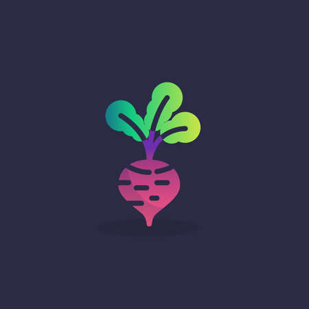 Radish vegetable flat icon, vector sign, colorful pictogram. Symbol, logo illustration. Flat style designのイラスト素材