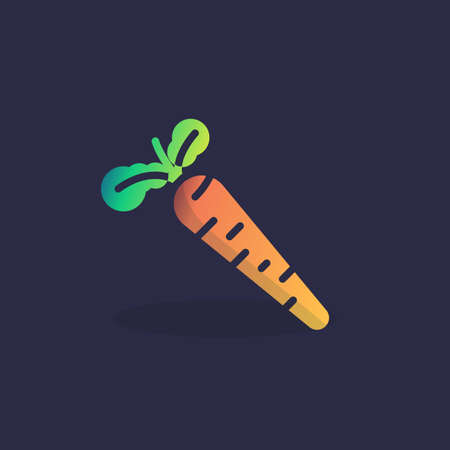 Carrot root flat icon, vector sign, colorful pictogram. Symbol, logo illustration. Flat style designのイラスト素材