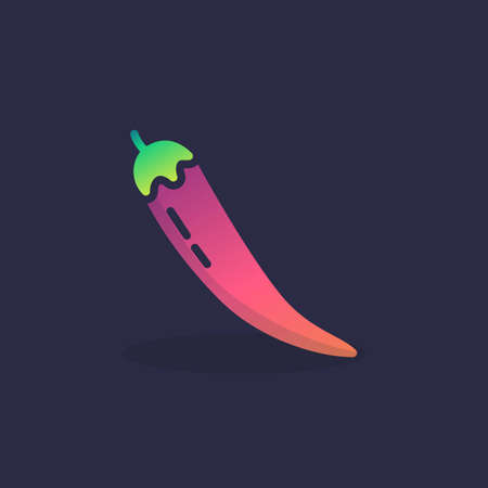 Cayenne pepper flat icon, vector sign, Chili pepper colorful pictogram. Symbol, logo illustration. Flat style designのイラスト素材