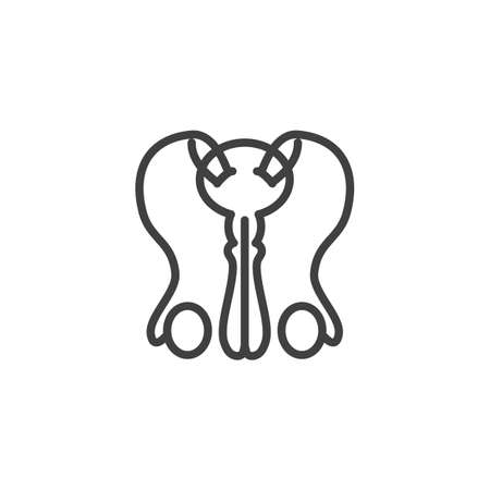 Male reproductive system line icon. linear style sign for mobile concept and web design. Male sexual organ outline vector icon. Symbol,  illustration. Vector graphicsのイラスト素材