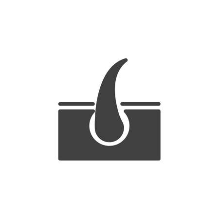 Hair follicle icon. filled flat sign for mobile concept and web design. Human hair glyph icon.のイラスト素材