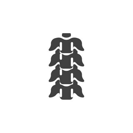 Human Backbone icon. filled flat sign for mobile concept and web design. Spinal cord backbone glyph icon.のイラスト素材
