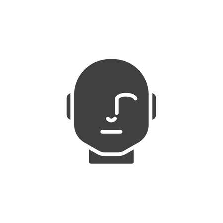 One-eyed face icon. filled flat sign for mobile concept and web design. Human head glyph icon.のイラスト素材