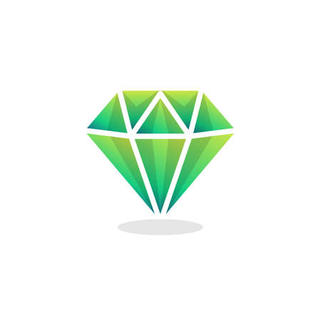 Gaming, precious crystal stone flat icon, vector sign, Game diamond colorful pictogram isolated on whiteのイラスト素材
