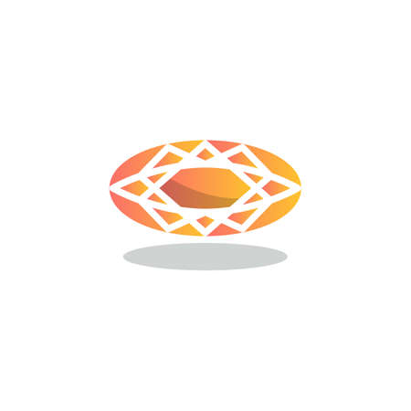 Game precious stone flat icon, vector sign, Yellow crystal Gemstone, diamond colorful pictogram isolated on white. Symbol, logo illustration. Flat style designのイラスト素材