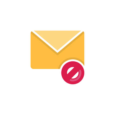 Email block, ban flat icon, vector sign, Blocked mail colorful pictogram isolated on white. Symbol, logo illustration. Flat style designのイラスト素材