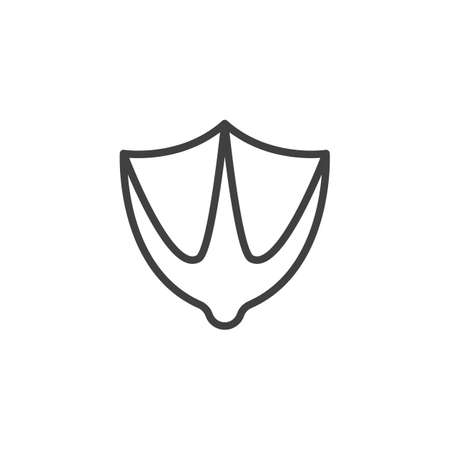 Duck paw print line icon. linear style sign for mobile concept and web design. Duck bird footprint outline vector icon. Symbol, logo illustration. Vector graphicsのイラスト素材