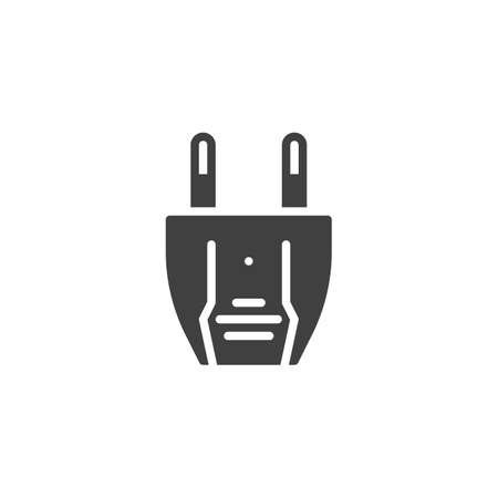 Type A electric Plug vector icon. filled flat sign for mobile concept and web design. Power plug glyph icon. Symbol, logo illustration. Vector graphicsのイラスト素材