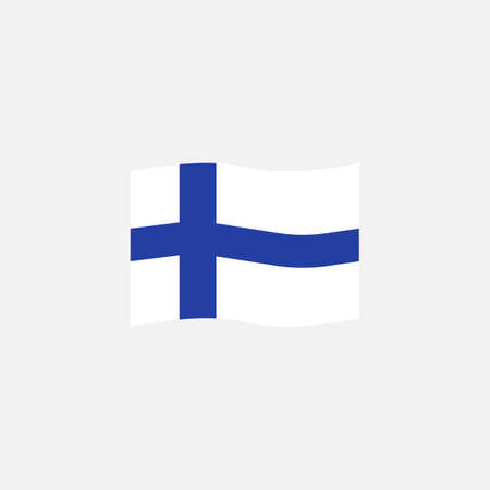 Finland flag colors flat icon, vector sign, waving flag of Finland colorful pictogram isolated on white. Symbol,  illustration. Flat style designのイラスト素材
