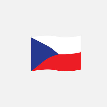 Czech flag colors flat icon, vector sign, waving flag of Czech colorful pictogram isolated on white. Symbol,  illustration. Flat style designのイラスト素材