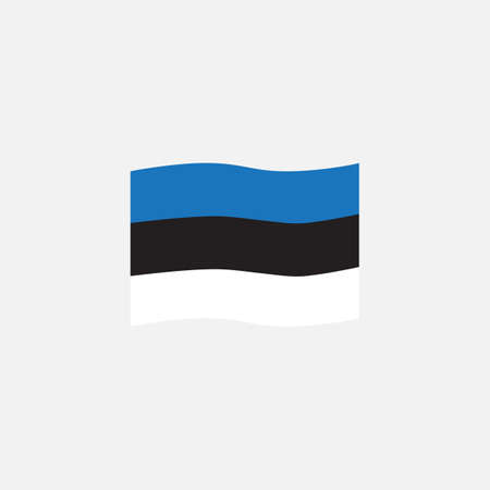 Estonia flag colors flat icon, vector sign, waving flag of Estonia colorful pictogram isolated on white. Symbol,  illustration. Flat style designのイラスト素材