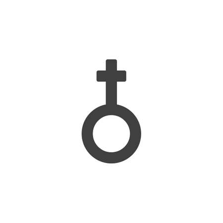 Female sex vector icon. filled flat sign for mobile concept and web design. Woman gender sign glyph icon. Symbol illustration. Vector graphicsのイラスト素材