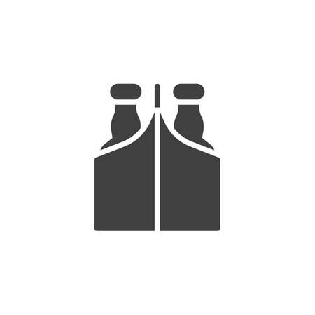 Bottles of beer packaging vector icon. filled flat sign for mobile concept and web design. Beer pack glyph icon. Symbol illustration. Vector graphicsのイラスト素材