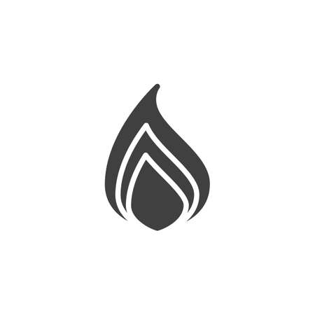 Fire flame vector icon. Bonfire filled flat sign for mobile concept and web design. Hot flaming glyph icon. Symbol, logo illustration. Vector graphicsのイラスト素材