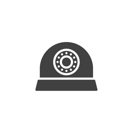 A surveillance camera vector icon. filled flat sign for mobile concept and web design. DVR camera glyph icon. Symbol, logo illustration. Vector graphicsのイラスト素材