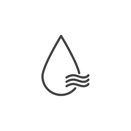 Dry air conditioning line icon. linear style sign for mobile concept and web design. Air Humidity mode outline vector icon. Symbol,   illustration. Vector graphicsのイラスト素材